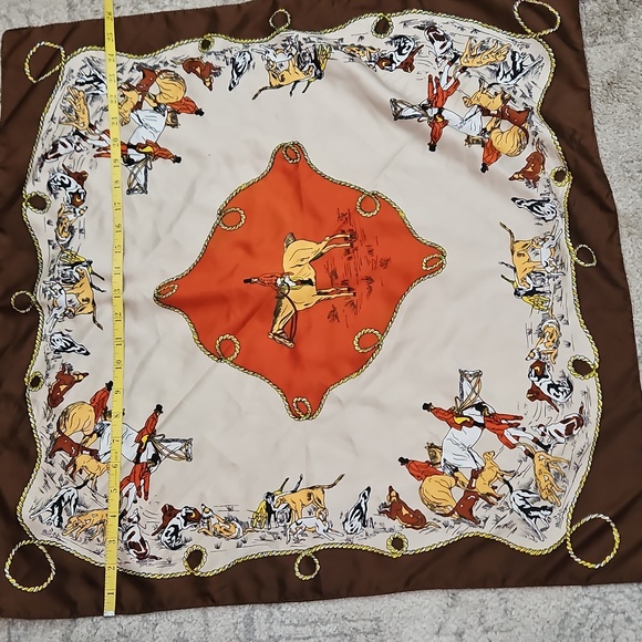 Equestrian Hunt Themed Silk Scarf - Picture 11 of 12